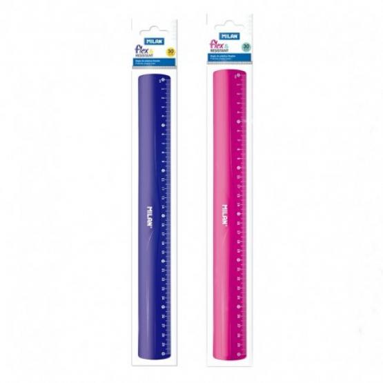 MILAN linijka szkolna FLEX resistant różowa [30 cm]