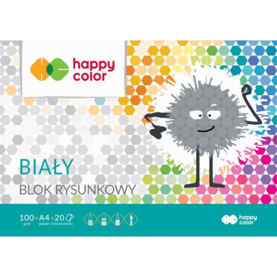 HAPPY COLOR blok A4 rysunkowy biały 100g [20 kartek]