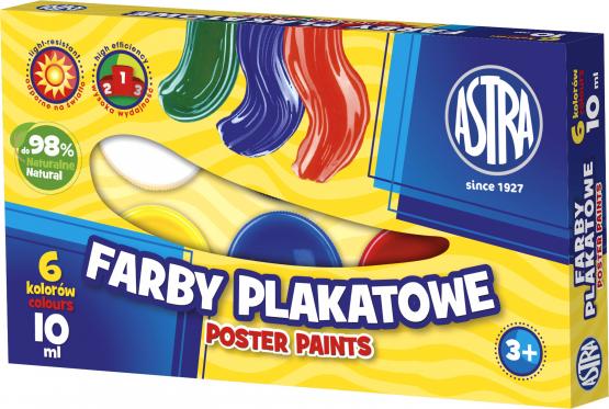 ASTRA farby plakatowe 6 kolorów [w słoiczkach 10 ml]