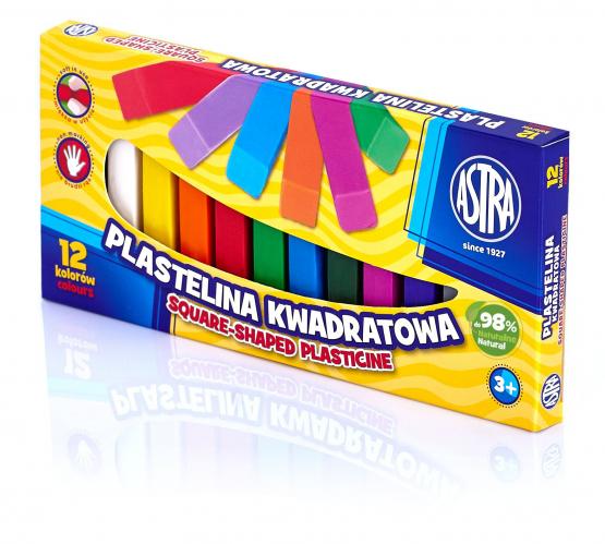 ASTRA plastelina kwadratowa 12 kolorów 