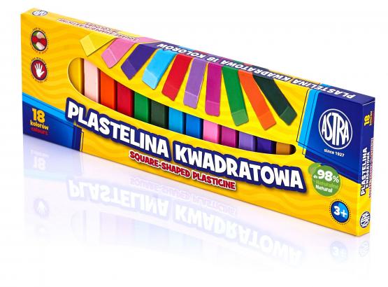 ASTRA plastelina kwadratowa 18 kolorów