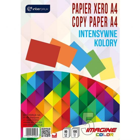 INTERDRUK papier kolorowy A4 intensywny [5 kolorów x 20 arkuszy]