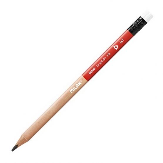 MILAN ołówek trójkątny MAXI HB z gumką