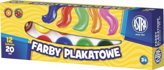 ASTRA farby plakatowe 12 kolorów [w słoiczkach 20 ml]