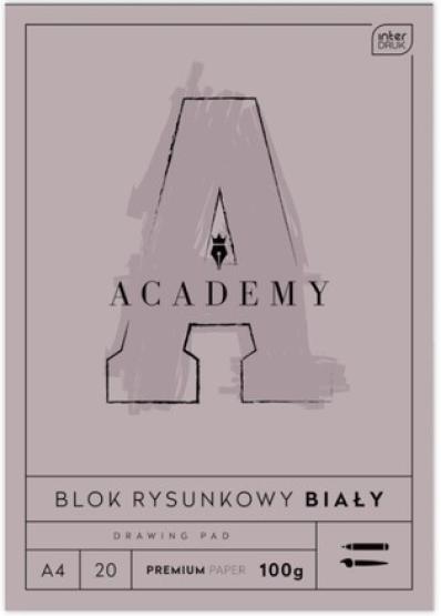 INTERDRUK blok A4 rysunkowy biały 100g [20 kartek] ACADEMY