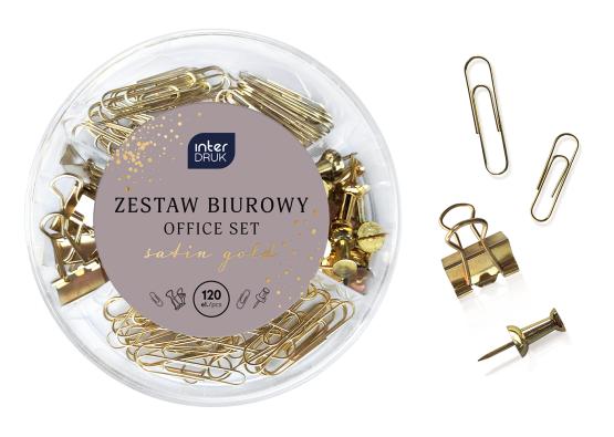 INTERDRUK zestaw biurkowy Satin Gold [120 elementów]