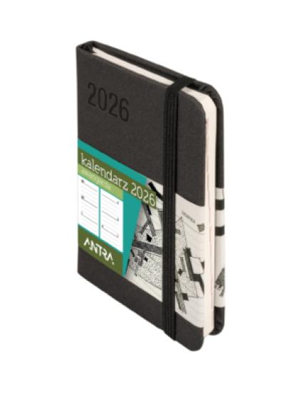 Awangarda A7 kalendarz czarny ANTRA kalendarz kieszonkowy A7 AWANGARDA czarny