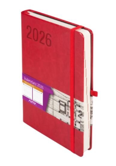 ANTRA kalendarz dzienny A5  FORMALIZM czerwony