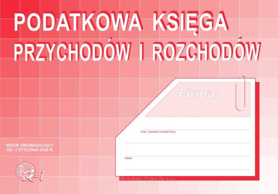 Podatkowa księga przychodów i rozchodów [format A4, 48 stron] wzór 2026