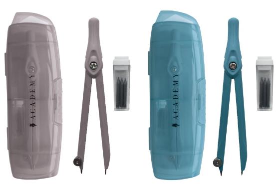 INTERDRUK cyrkiel z grafitem ACADEMY w etui