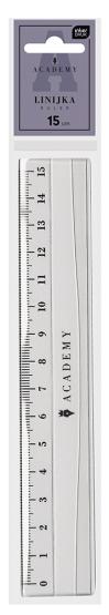 INTERDRUK linijka plastikowa 15 cm ACADEMY