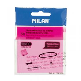 Karteczki samoprzylepne MILAN przezroczyste różowe [50 szt]