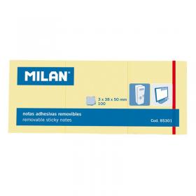 Karteczki samoprzylepne MILAN 3 bloczki 38x50 [100szt] 