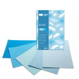 HAPPY COLOR blok Deco A4 niebieski 5 kolorów w tonacji, 170 g, [20 arkuszy]