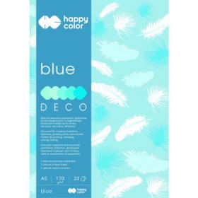 HAPPY COLOR blok Deco A5 niebieski 5 kolorów w tonacji, 170 g, [20 arkuszy]