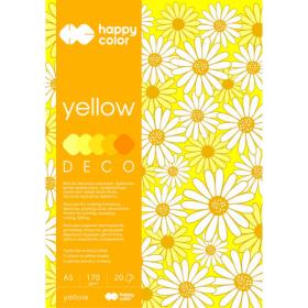 HAPPY COLOR blok Deco A5 żółty 5 kolorów w tonacji, 170 g, [20 arkuszy]