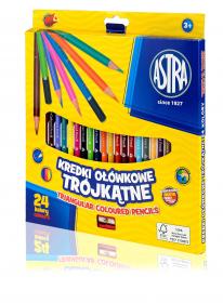 ASTRA kredki ołówkowe trójkatne [24 kolory]