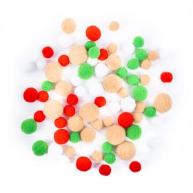 DP CRAFT pompony Jolly Christmas 7mm [80 sztuk]