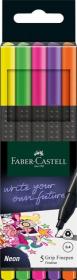Faber Castell zestaw cienkopisów GRIP 5 kolorów neonowych