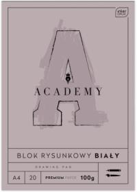 INTERDRUK blok A4 rysunkowy biały 100g [20 kartek] ACADEMY