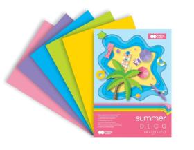 HAPPY COLOR blok Deco A4 summer 5 kolorów intensywnych, 170 g, [20 arkuszy]